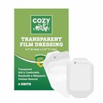 COZY nose - Transparent Film Dressing 5 Packs, Waterproof Wound Cover Bandage, Post Surgical Shower or Tattoo Aftercare Bandage, IV Shield, Adhesive Patches (2.3" x 2.75")