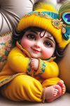 Little Baby Krishna Wall Poster | HD Poster for Room (Size :- 12x18-Inch, 300GSM Thick Paper, Laminated, Multicolour)