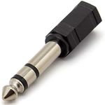 AKORD 6.3 mm Stereo Plug to 3.5 mm Stereo Jack Adaptor - Black