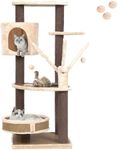 Advwin 110CM Cat Tree Cat Scratching Tree Post Scratcher Pole Condo Gym Furniture, Sturdy Scratching Posts, and Removable Soft Perches Beige