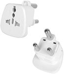 INIBUD Pack of 2 Universal UK EU US AU Socket to 3-Pin Prong for Big South Africa Swaziland Lesotho Mozambique Namibia Botswana Travel Adapter Plug Jack UTABJ523