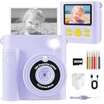 YMEDSUM Kids Camera Instant Print,Instant Camera for Kids with 2 Shutters,1080P Kids Instant Digital Camera,32G SD Card,3 Roll Paper,Christmas Birthday Toys Gifts for 3 4 5 6 7 8 9 10 ears old Girls