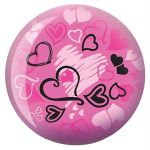 Brunswick Products Hearts Glow Viz-A Bowling Ball, Pink/Black, 12 lb