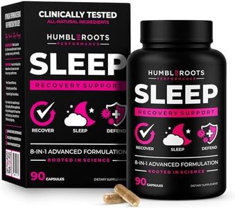 8-IN-1 All-Natural Sleep Aid Supplement for Recovery, Immunity, & Sleep Support | Organic Reishi & Valerian Root | Ashwagandha Root & VitaCherry Sport | Apigenin & L-Theanine | Melatonin & Vitamin D3
