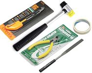 Holmer Guitar Luthier Tool Kit, Guitar Frets Repairing Tool Kit with Fret Hammer, Guitar Nut File, Guitar String Cutter, Masking Tape, Acrylic Hook Knife Multifunctional.