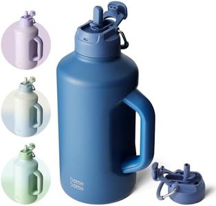 Bottle Bottle 2Litre Insulated Large Water Bottle with Straw and Dual-use Lid Half Gallon(64oz) Water Jug Stainless Steel Big Water Bottles with Handle for Gym and Sports (Blue)