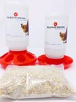 Chick Feeder Waterer Kit (1L Waterer 1L Feeder Kit) with 100% Non-GMO, Canadian Chick Starter Feed, 1 Pound