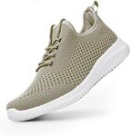 Flysocks Slip On Sneakers for Women-Non Slip Gym Sports Shoes Lightweight Comfortable Walking Tennis Shoes, C- Beige, 10 US