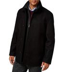 LONDON FOG Men's Wool Blend Car Coat with Bib, Black, XX-Large