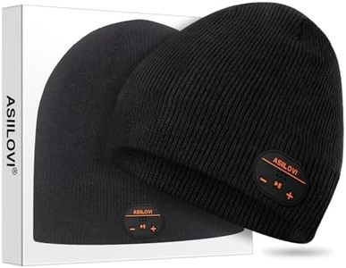 ASIILOVI Bluetooth Beanie, Double-Layer Wool Lining Bluetooth Hat Beanie for Men/Women/Teens/Family, 20hrs Playing, Gift Packaging for Christmas Stocking Stuffers Thanksgiving (001-Black)