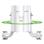 Gigabit Wireless Bridge with Mounts,AdaLov Point to Point/Multipoint WiFi Bridges,Outdoor CPE with 100/1000Mbps LAN Port,5.8G 3KM High Speed Wireless Ethernet Bridge with 16dBi High-Gain Antenna