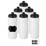 ZMCYN 6 Pack 700ML (23 oz) Sports Water Bottles Sports and Fitness Squeeze Water Bottles, Cycling Water Bottles Bike Bottle For Gym,Team- Extra 1 Label & 1 Pen (Dishwasher Safe)