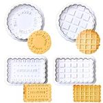 Orapink Cookie Stamps Set, 4 Pcs Cookie Press Mold, 3D Classic Cookie Cutter with Plunger Stamp, 4 Styles Funny Cookie Biscuit Molds for Treats DIY Baking, Cake, Pastry