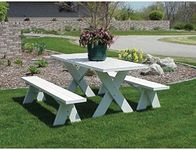 Dura-Trel Vinyl Picnic Table w/Unattached Benches