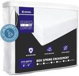 Degrees of Comfort Full Size Box Spring Encasement with Zipper - Bed Proof Dust Waterproof Six-Sided Cover, 8-11” Depth