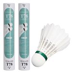 TENGAOSI Duck Feather Badminton Shuttlecocks with Great Stability and Durability, with Speed 78 Badminton Birdies for Outdoor and Indoor, Shuttlecock Feather 24PACK