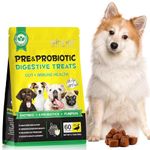 Probiotics for Dogs, Dog Digestive Health Gut,60 Probiotic Chews with Digestive Enzymes for Immune Bowel Support, Gut Flora, Allergy Itch Relief, Reduce Diarrhea, Gas, Bad Breath (60 Chews)