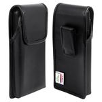 Turtleback Premium Leather Phone Holster for Samsung Galaxy S24, S23 Ultra, S22, S21, and S20 Ultra – Black Phone Belt Holder Fits Phones with Slim Cases – Phone Holster with Leather Belt Clip