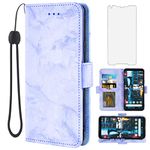 Asuwish Phone Case for Google Pixel 2XL with Tempered Glass Screen Protector and Marble Wallet Cover Flip Card Holder Slot Stand Leather Cell Accessories Pixle 2 XL Pixel2XL Pixel2 LX Women Men Purple