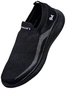 Neeman's Everyday Basic Slipon's for Men | Comfortable, Flexible & Breathable Casual Walking Shoes | Black UK9