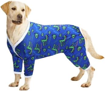 CuteBone Big Dog Clothes Pitbull Golden Retriever Post Surgery Suit Stretchy Calming Anxiety Pet Pajamas Shirts Shedding Suits Onesie for Medium/Large Sized Dogs Labrador Bully ZP23L