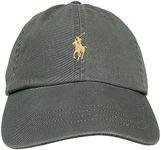 POLO RALPH LAUREN mens Cotton Chino Ball Cap, Denim Green (Cream Pony), One Size