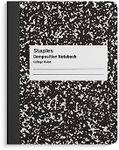 Staples 2072493 Composition Notebook 9.75-Inch x 7.5-Inch College Ruled 100 Sh. Black 48/CT