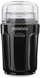 Proctor Silex Sound Shield Electric Coffee Grinder for Quiet Grinding, Stainless Steel Blades, Beans, Spices and More, 12 Cups, Black (80402)