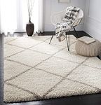 Carpetify Modern Anti Skid Shag Plush Fur Rug And Carpet For Living Room, Bedroom, Office, Area Rectangular Rugs (4X6Feet, Ivory & Beige)