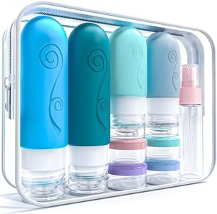 vodvob 16 Pack Travel Bottles Set for Toiletries, TSA Approved Travel Containers Leak Proof Silicone Squeezable Travel Accessories 2oz 3oz for Shampoo Conditioner Lotion Body Wash (BPA Free) (blue)