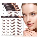 AWAVM 7Sheets/77Pairs 4D Hair-Like Tattoo Stickers Waterproof Natural Fake Eyebrow Stickers,Long Lasting Eyebrow Grooming Shaping Perfect for Women and Girls (Brown-10)