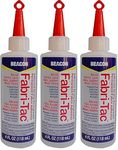 Fabri-Tac 118 ml Medium Bottle, Clear, Permanent Adhesive, Fabric Glue (Triple Pack)