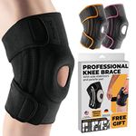 DR. BRACE ELITE Knee Brace with Side Stabilizers & Patella Gel Pads for Maximum Knee Pain Support and fast recovery for men and women-Please Check How To Size Video (Pluto, Medium)