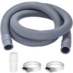 twoonto Drain Hose Extension for Washing Machines, 1M Universal Washing Machine Hose, Drain Hose Dishwasher Extension Set Including Hose Connector and Hose Clamps