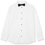 Calvin Klein Boys' Big Tuxedo Dress Shirt and Bow Tie Set, White, 18