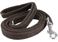 Dog Leash 4.5ft Long Cotton Web Brown 4 Sizes (Small: 5/8" Wide)