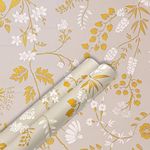 CRIMSON DECORS 400 x 45 CM Grey Seamless Floral Adhesive Wallpaper for Hall Living Room Peel and Stick Vinyl Wallpaper - 9 SQFT Approx