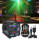 DJ Disco Light, Stage Party Lights, Sound Activated RGB Led Flash Strobe Projector with Remote Control for Christmas Karaoke Pub KTV Bar Birthday Wedding (USB Powered)