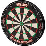 Viper AIM 360 Tournament Bristle Steel Tip Dartboard Set with Staple-Free Razor Thin Metal Spider Wire for Increased Scoring, Reduced Bounce Outs; Self-Healing Premium-Grade Sisal Board, Aiming Marks, Movable Target Circles for Focused Training