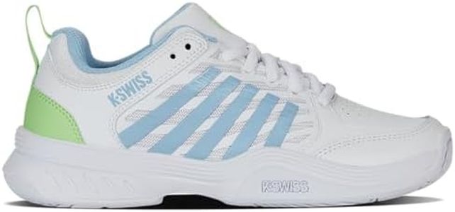 K-Swiss Women's Court Express 2 Tennis Shoe, White/Dutch Canal/Paradise Green, 8.5
