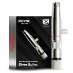 ROYAL [Made in Korea] Premium Nose Hair Trimmer for Men Silver Bullet, Manual, Battery-Free, Stainless, Waterproof, Painless with Patented Mechanism ET-3