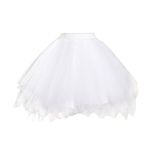 Honeystore Women's Short Vintage Ballet Bubble Puffy Tutu Petticoat Skirt White