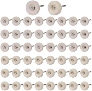 Shineboc 50 PCS 1 Inch Wool Felt Polishing Accessory Kits, 25 Each Spherical/Flat Buffing Wheels for Proxxon Dremel Rotary Tool - 1/8" Shank, Ideal for Wood Metal Jewelry and Glass Polishing