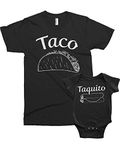 Threadrock Taco & Taquito Infant Bodysuit & Men's T-Shirt Matching Set - black - Baby: 6 Months|Mens: Large