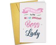 Nchigedy Lovely Boss's Day Card for Boss Lady, Boss Day Card for Female Boss, Girl Bosses Day Gifts for Women Her, Happy Boss's Day To The Most Amazing Boss Lady Card