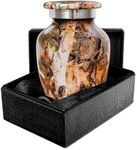 Trupoint Memorials Small Urns for Human Ashes Keepsake, Cremation Urn Human Ashes, Small Urns for Ashes, Decorative Mini Urns for Ashes for Women and Men - Small, Marble Brown