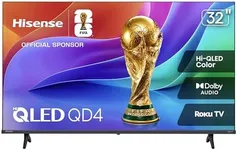 Hisense 32-Inch Class QD4SR Series Hi-QLED HD Smart Roku TV (32QD4HSR, 2026 Model) – Hi-QLED Color, Dolby Audio, Compatible with Alexa, Full Array LED, Slim Bezel Design