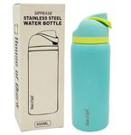 House of Quirk Sippease Insulated Stainless Steel Water Bottle with Straw for Sports and Travel BPA-Free 950ML (Turquoise)