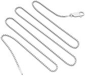 (24.0 inches) - 925 Sterling Silver .8MM Box Chain -Italian Crafted Necklace - Super Thin but Strong - Spring Ring Clasp