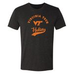 UGP Campus Apparel AS11 - Retro Script Triblend T-Shirt, Virginia Tech Hokies Vintage Black, Large